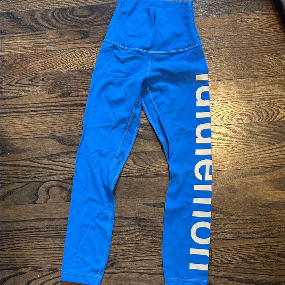 lululemon athletica Blue Leggings with logo on leg 💙